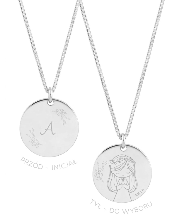 MEDLIK SREBRNY pamiątka komunii łańcuszek kostka wenecjana.jpg