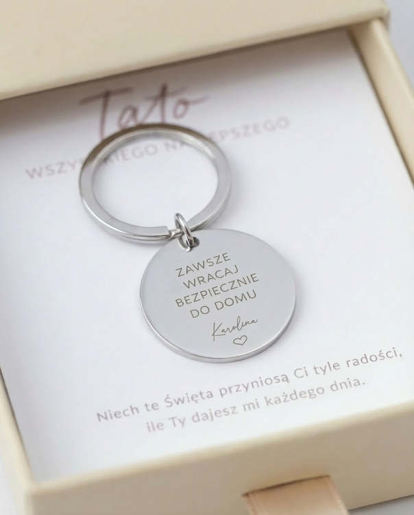 brelok dla kierowcy z grawerem wracaj bezpiecznie do domu