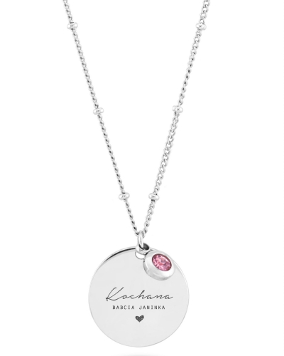 naszyjnik z grawerem na dzień babci srebrny łańcuszek z cyrkonią na szczeście.jpg