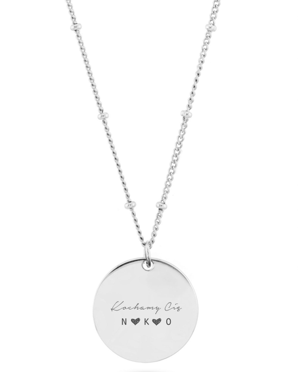 naszyjnik dla babci srebrny z grawerem kochamy cię.jpg