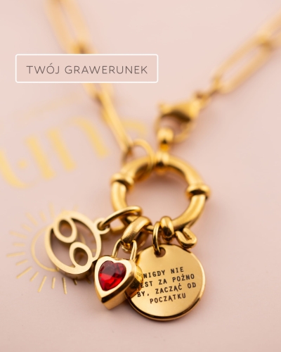 naszyjnik złota pancerka z sercem i znakiem zodiaku oraz twoim grawerem.jpg