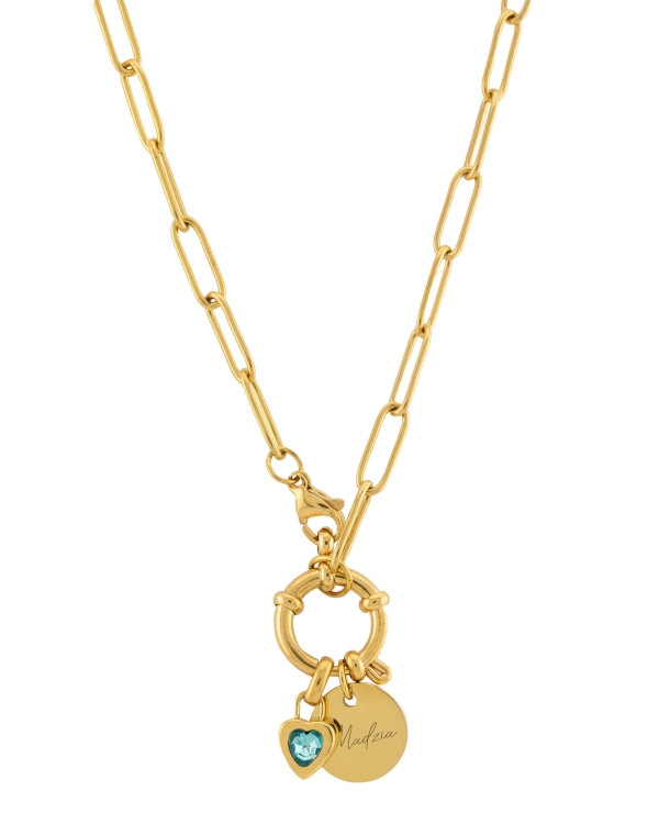 naszyjnik z grawerem imienia na urodziny, pancerka serduszko urodzeniowe.jpg