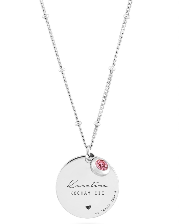 naszyjnik z grawerem imienia i wyznaniem miłości na rocznicę walentynki.jpg