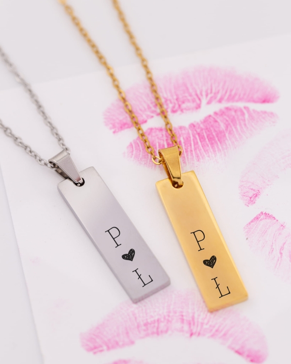 NASZYJNIK DLA PARY ZŁOTY I SREBRNY Z DWUSTRONNYM GRAWEREM.jpg